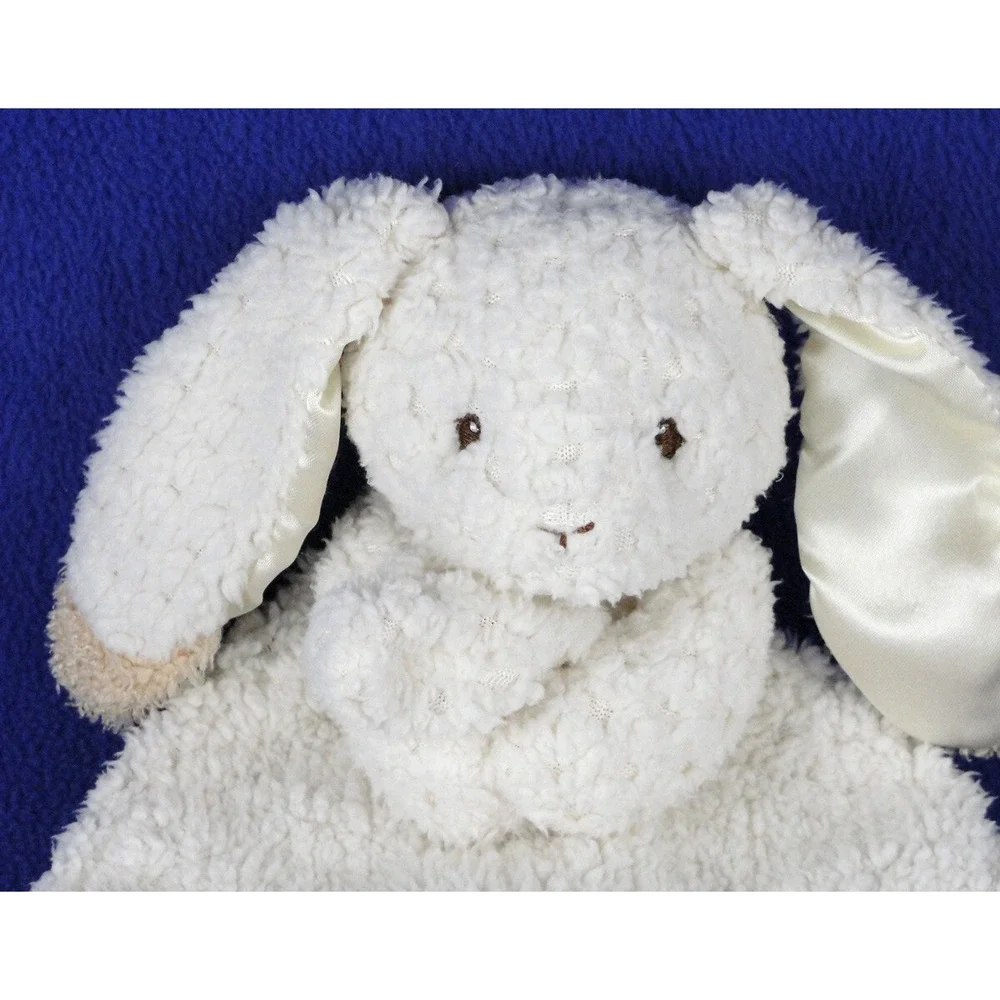 Mary Meyer Oatmeal Bunny Security Blanket Lovey Baby Satin Ears Nubby Cream 12